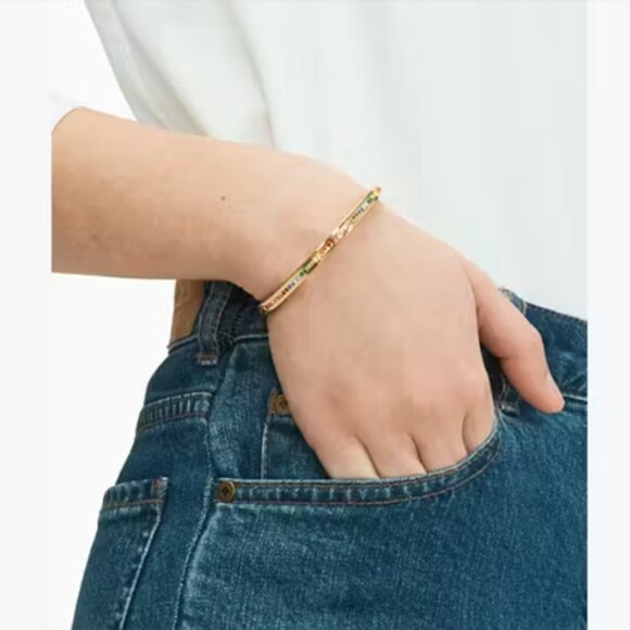 Kate Spade Ring It Up Pave Hinged Bangle Bracelet Multi NWT - Picture 2 of 3